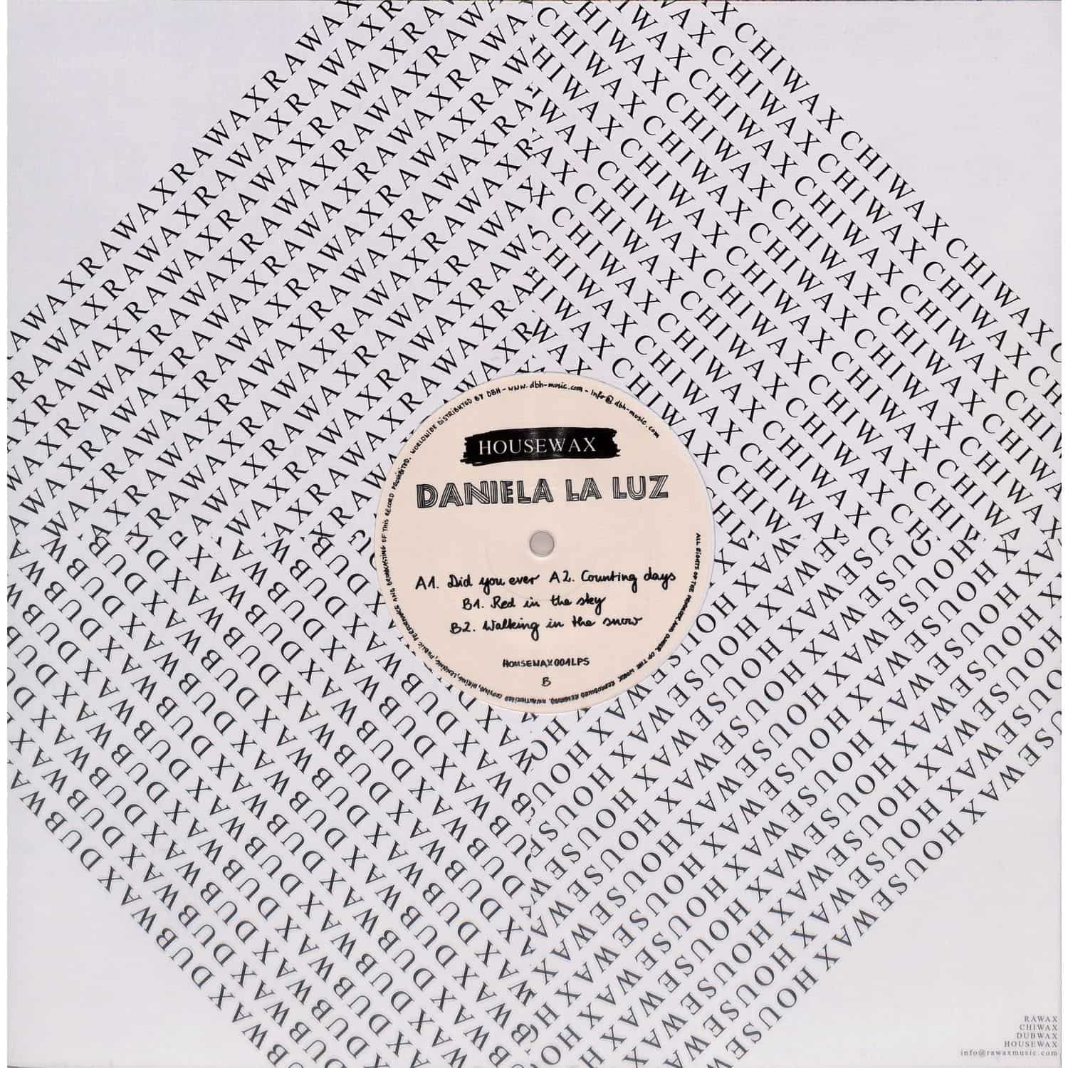 Back cover of DBH Daniela La Luz vinyl record titled Did You Ever showing artwork and track listing.