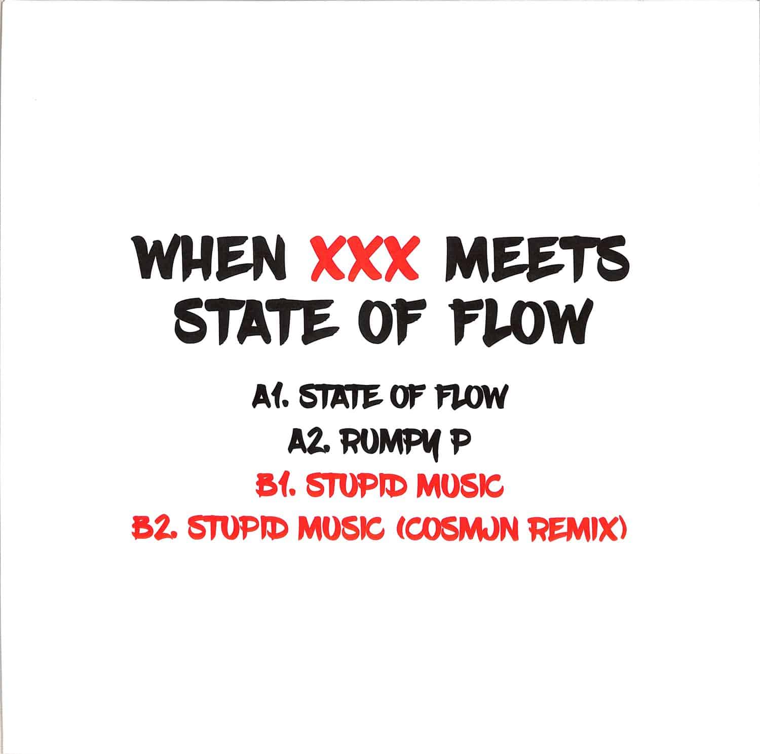 Back of Vinyl Future's XXX CULTURE, COSMJN vinyl record featuring artwork and label details for the album "When XXX Meets State of Flow."
