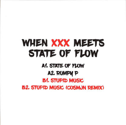 Back of Vinyl Future's XXX CULTURE, COSMJN vinyl record featuring artwork and label details for the album "When XXX Meets State of Flow."
