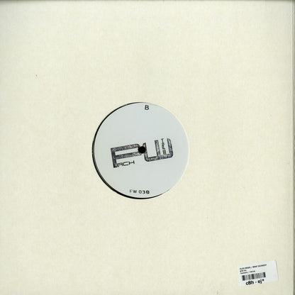 Second hand vinyl record of Oleg Mass and Mike Dehnert's BTR 94 EP, showing the back cover with track details and artwork.