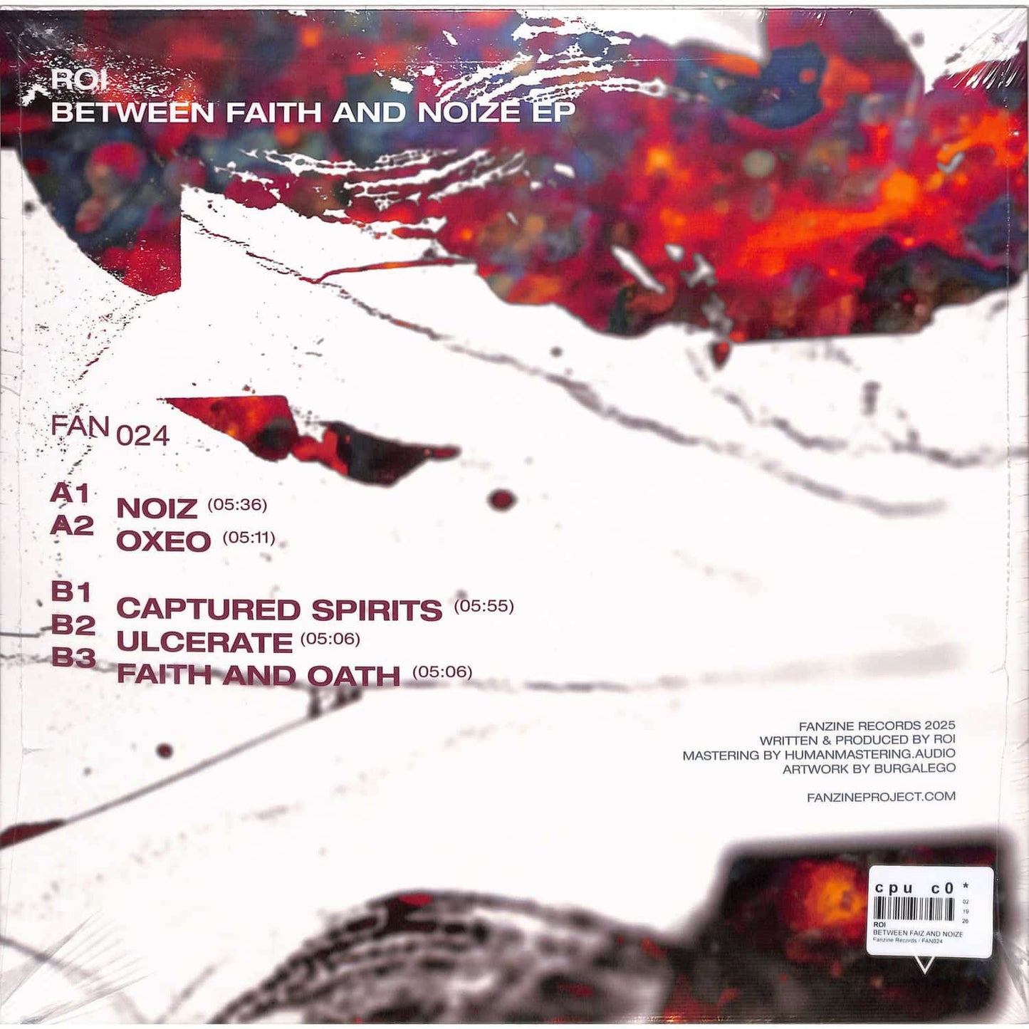 Triple Vision ROI vinyl record titled "Between Faith and Noize" with colorful back cover art.