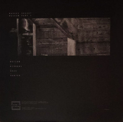 Decks Markus Suckut Museum Part I vinyl record showing the back cover with artwork and tracklist.