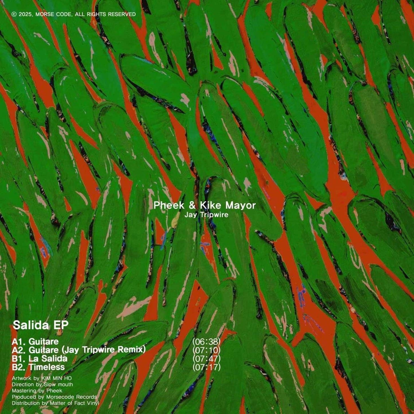 Decks vinyl record "Salida EP" by PHEEK & KIKE MAYOR, featuring the back cover with artwork and track listing.