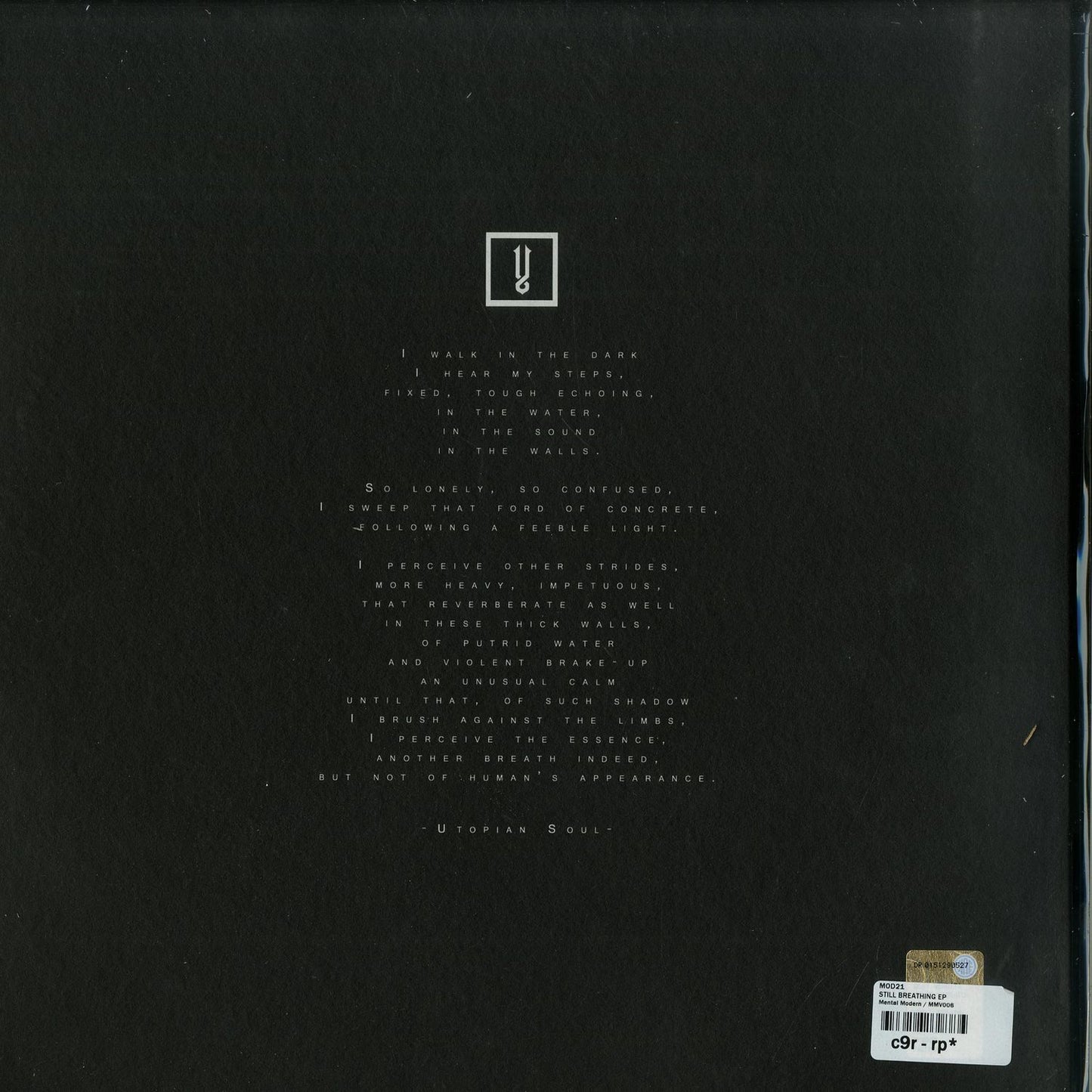Second Hand vinyl record of MIKE PARKER's STILL BREATHING EP, showing the back cover design and track listing.