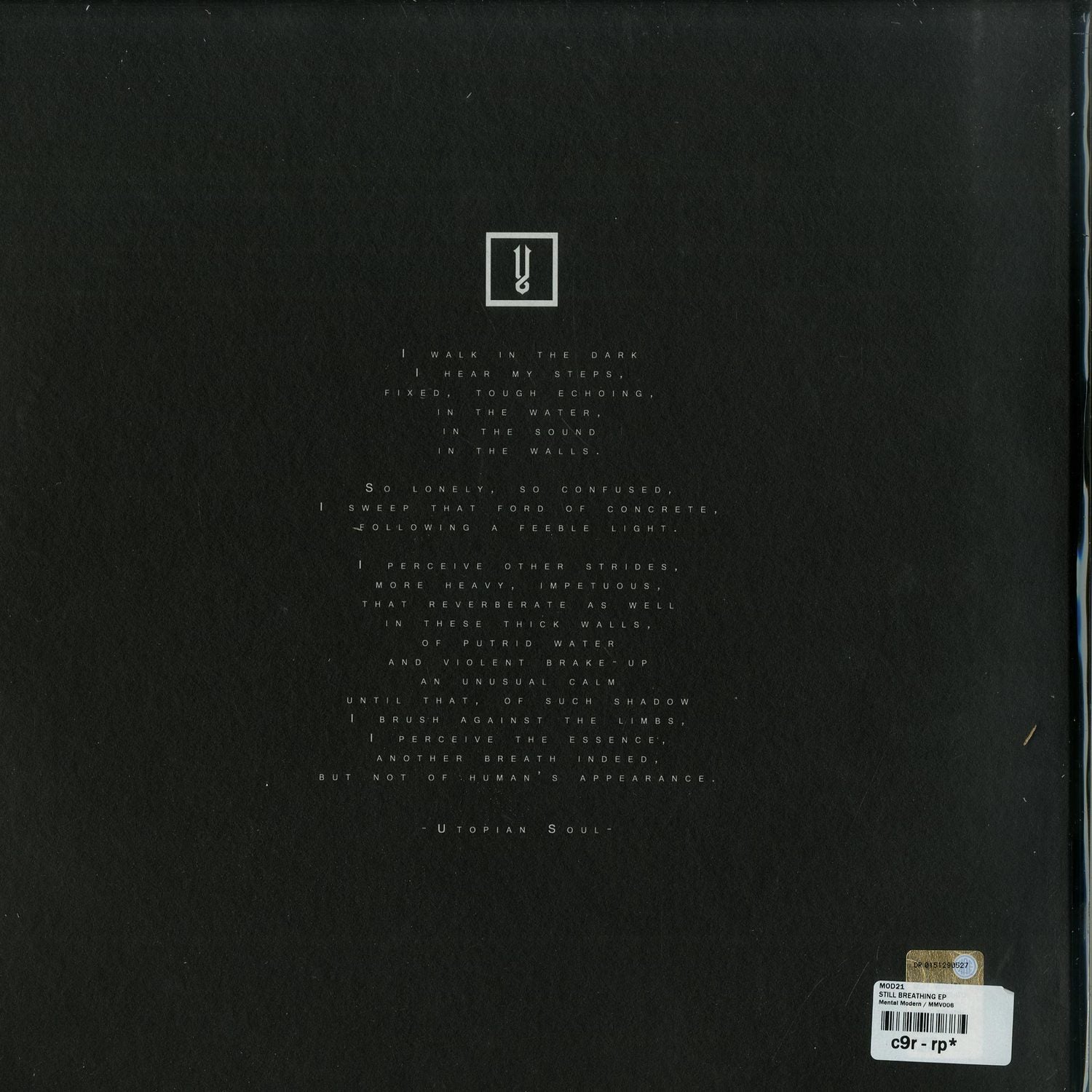 Second Hand vinyl record of MIKE PARKER's STILL BREATHING EP, showing the back cover design and track listing.