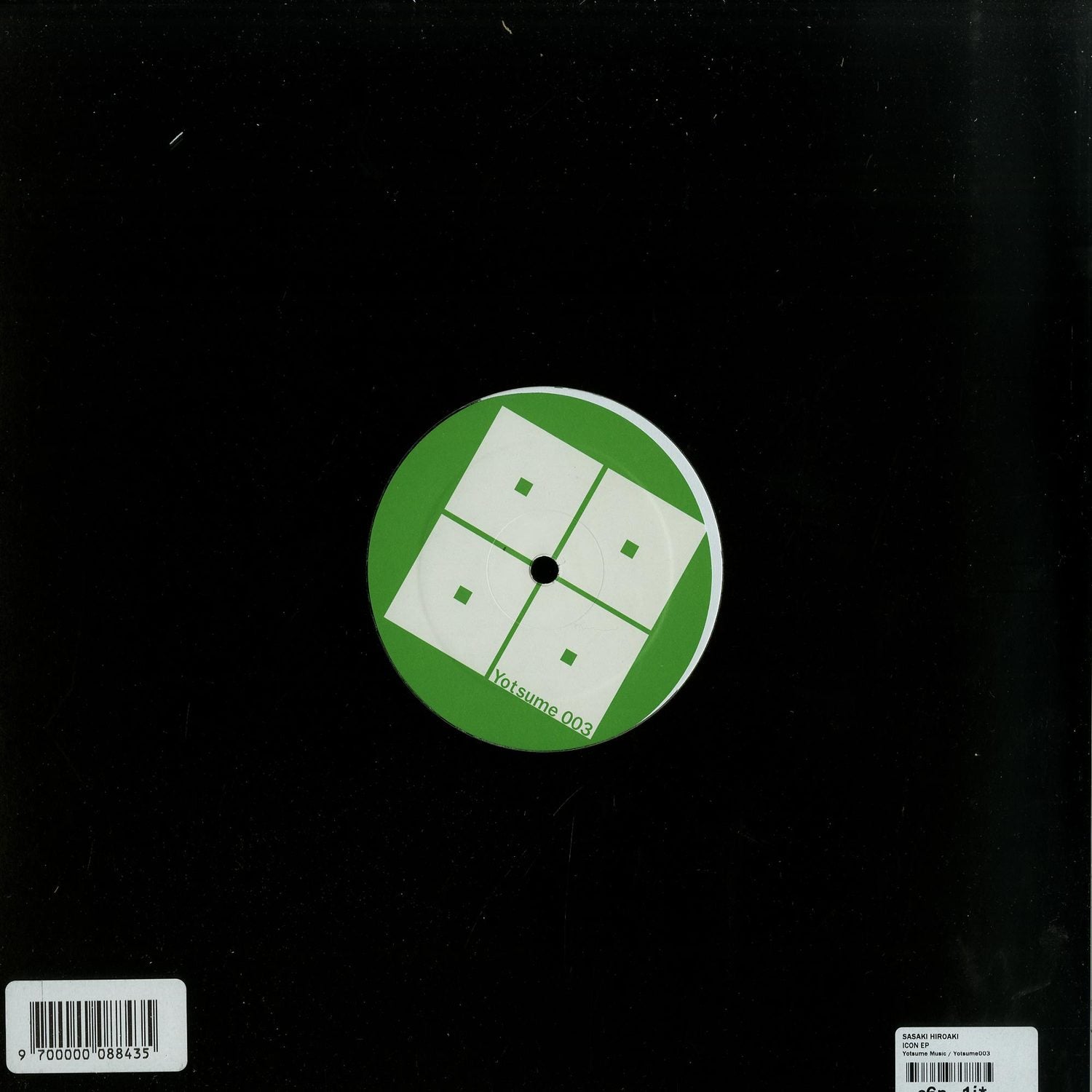 Second Hand SASAKI HIROAKI ICON EP vinyl record with black sleeve and label visible in a close-up shot.