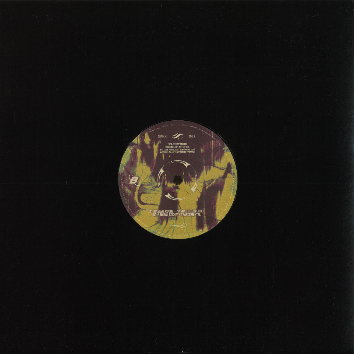 Back cover of Vinyl Future's RamBal Cochet by Dylan Forbes on Solaris EP vinyl record, featuring abstract artwork and track info.