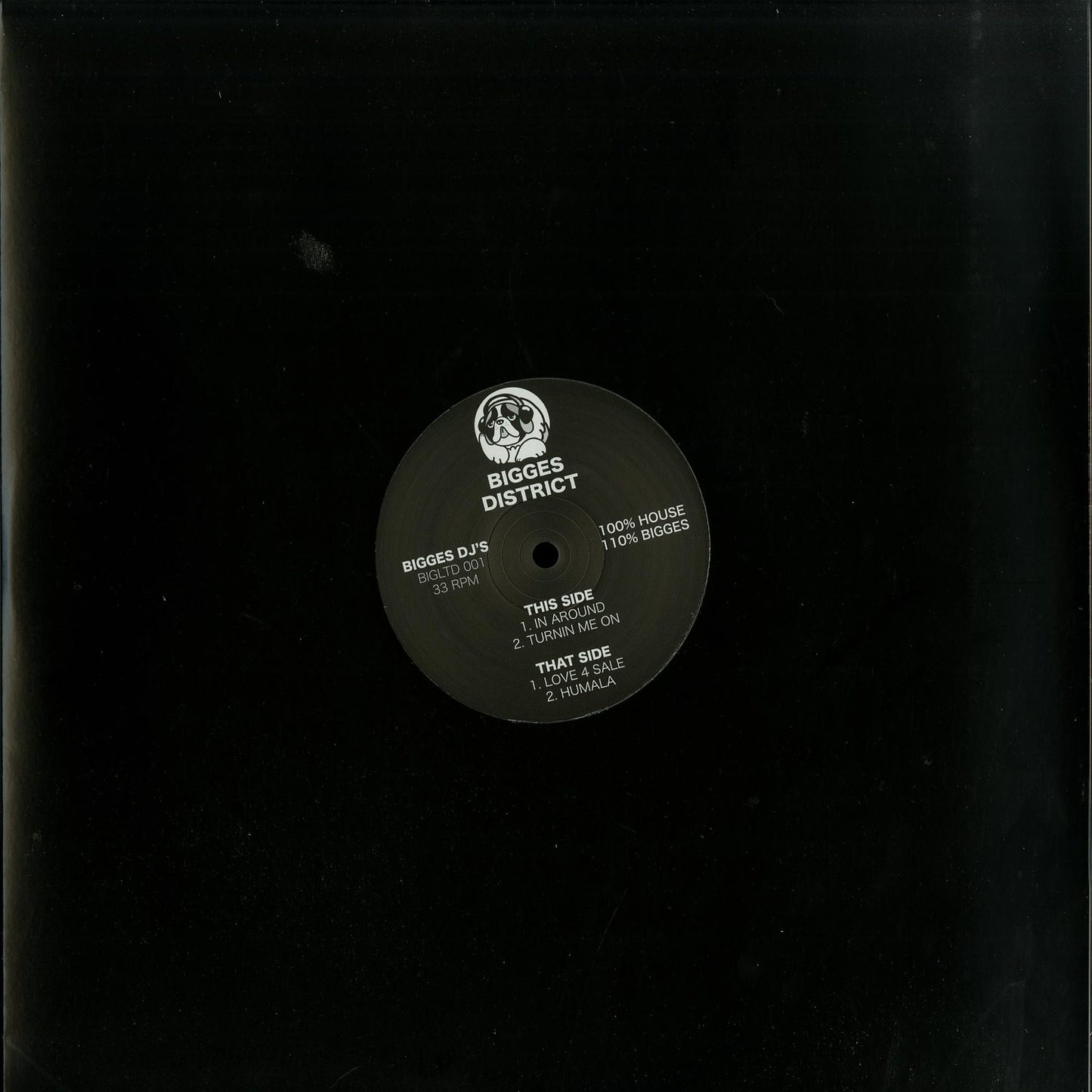 Decks vinyl record titled BIGGES 001 by Andre Sebastian and Ari Bald, showing the back cover art with colorful design.