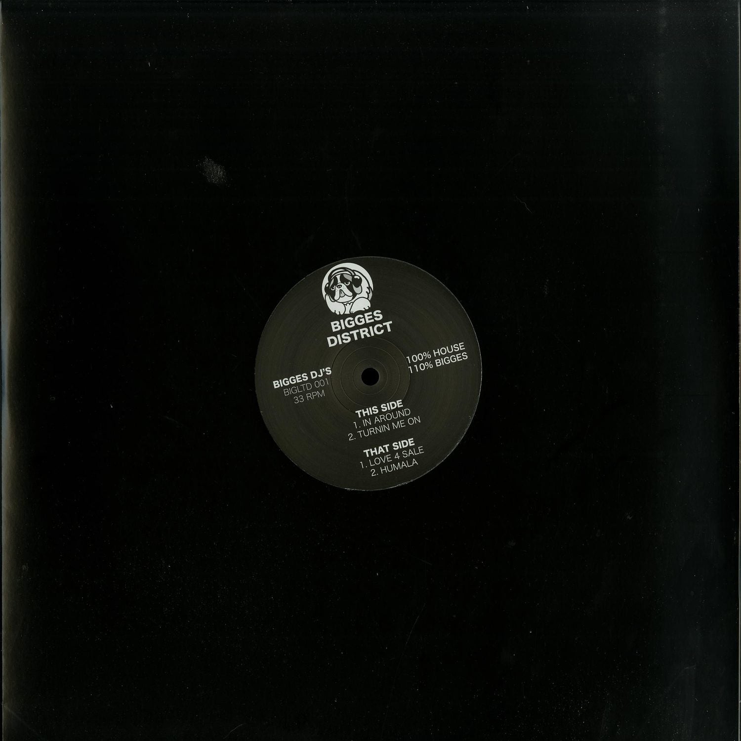 Decks vinyl record titled BIGGES 001 by Andre Sebastian and Ari Bald, showing the back cover art with colorful design.