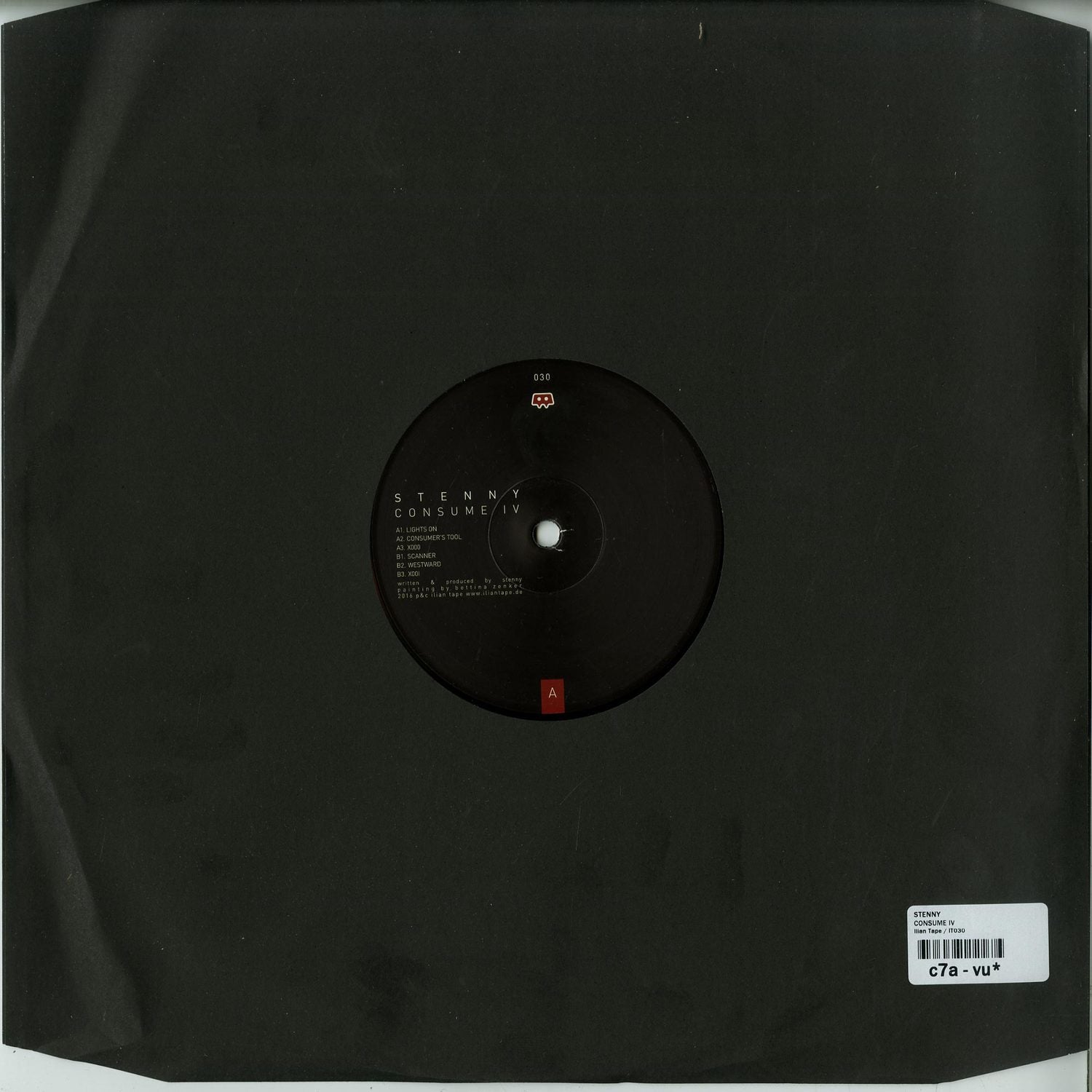 Second Hand STENNY Consume IV vinyl record showing the back cover with artwork and track listing.