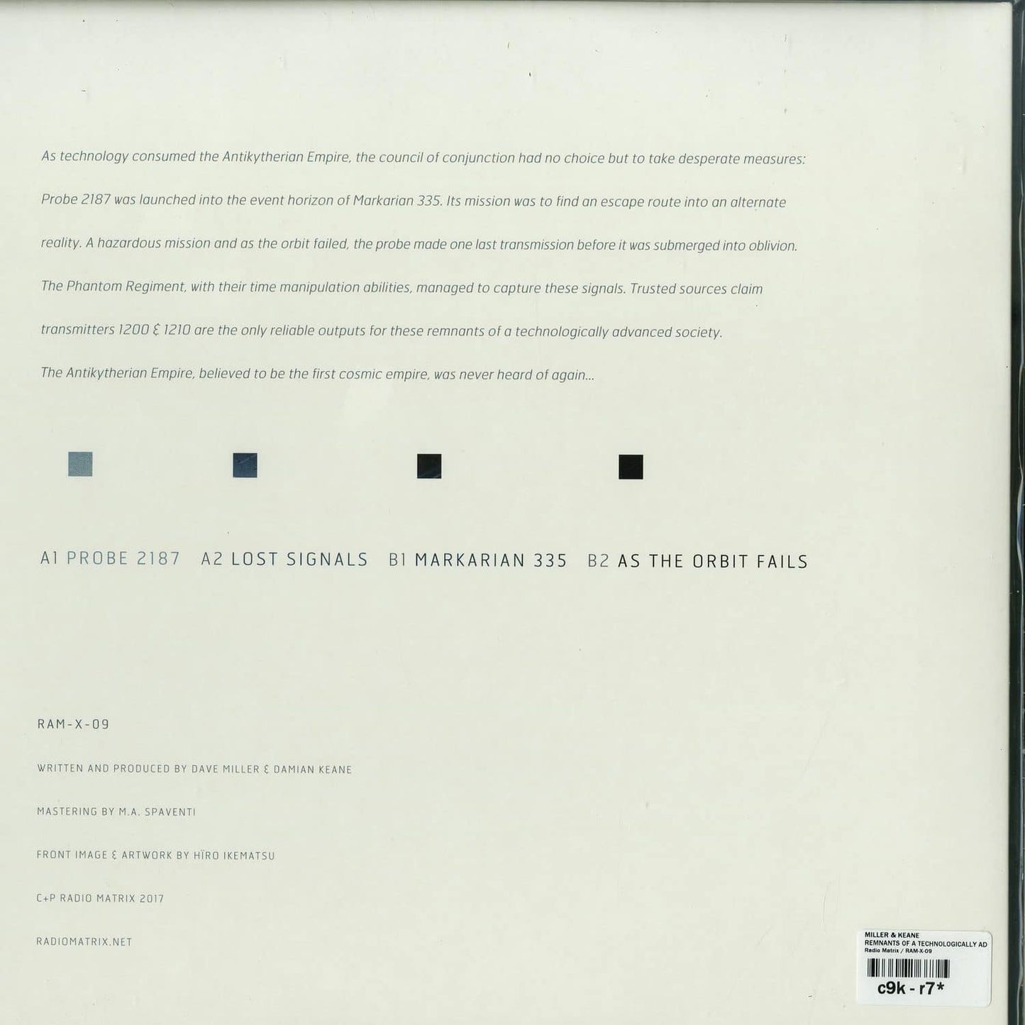 MILLER & KEANE – REMNANTS OF A TECHNOLOGICALLY ADVANCED SOCIETY