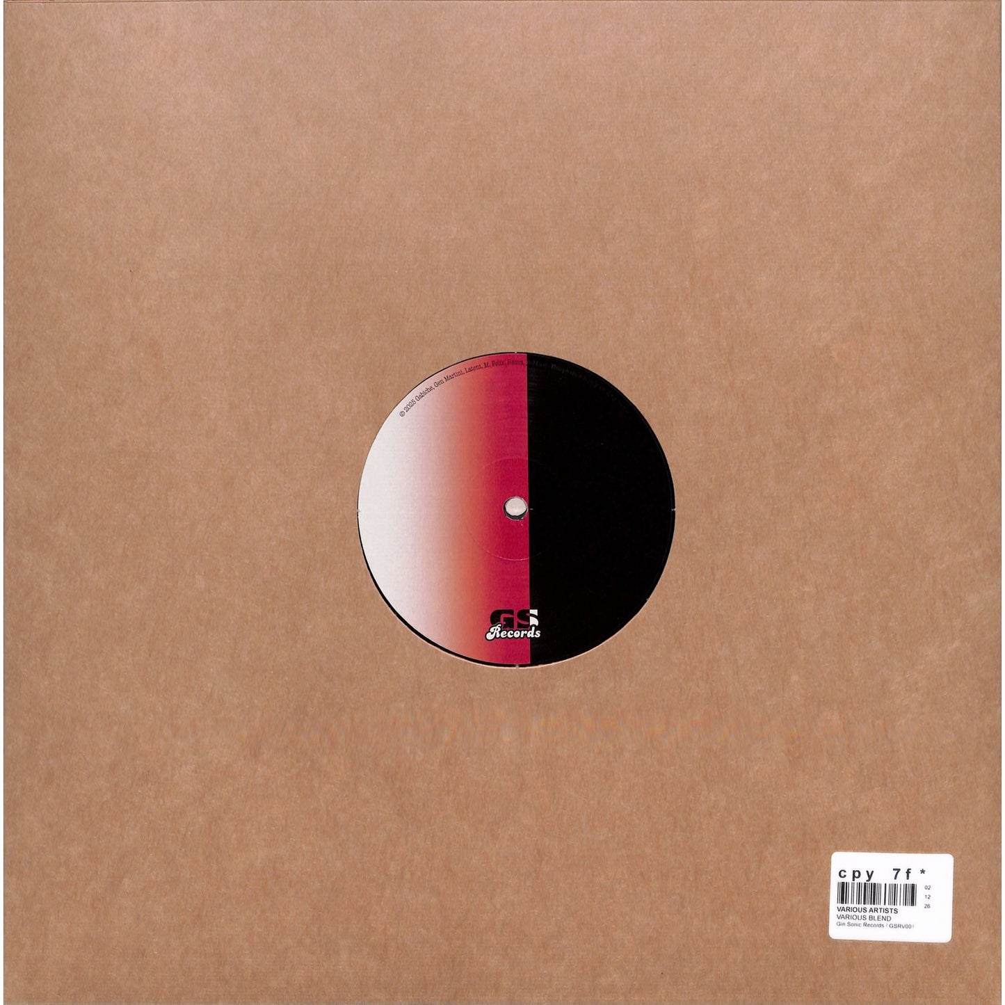 Yoyaku vinyl record featuring a colorful abstract design on the back cover, label with artist and track information.