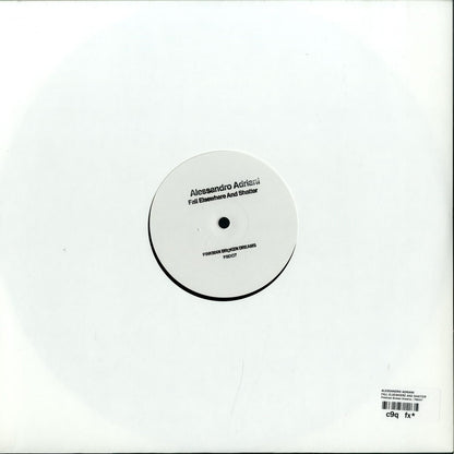 Back cover of Alessandro Adriani's Fall Elsewhere and Shatter vinyl record, second-hand, showcasing album artwork and details.