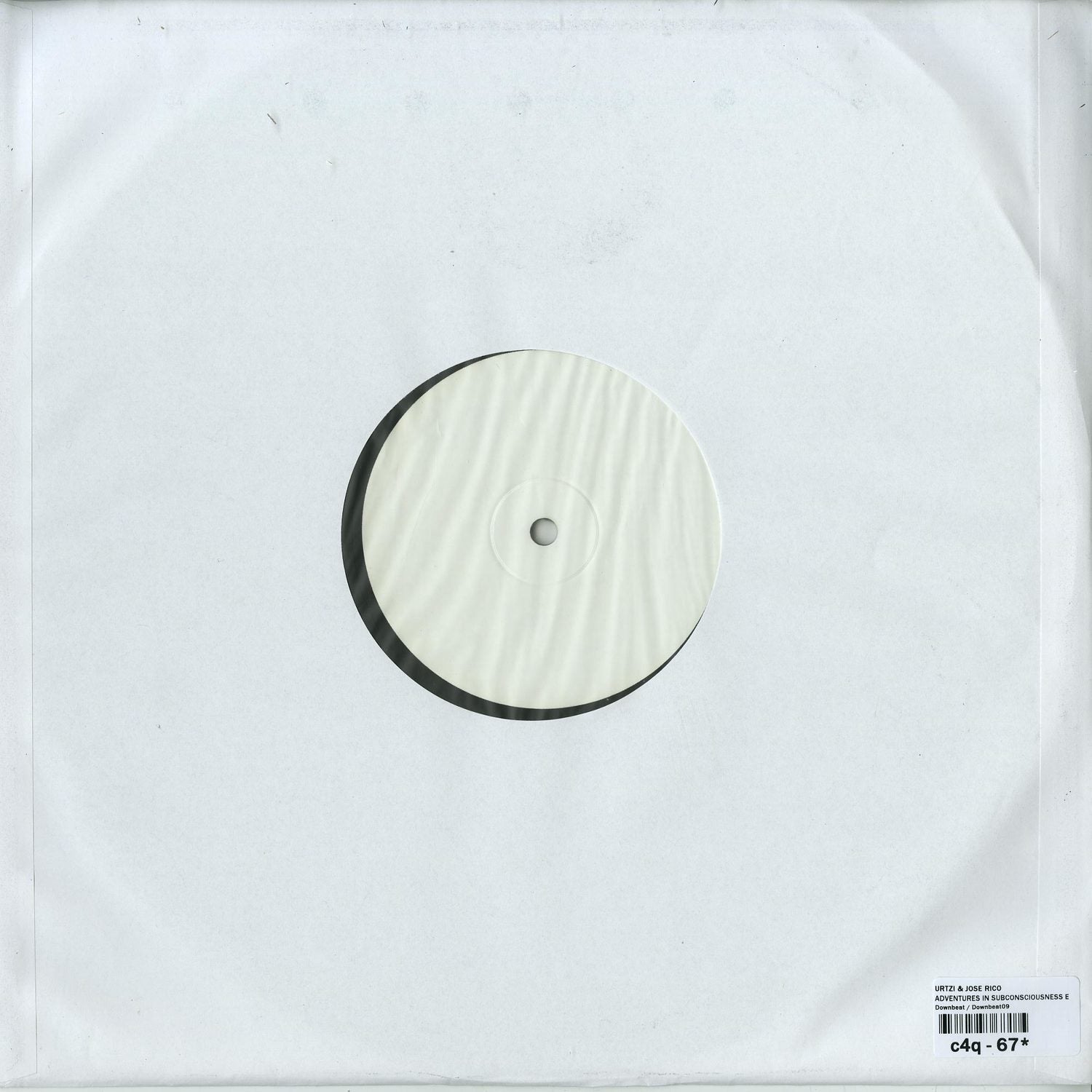 Back of URTZI & JOSE RICO Adventures in Subconsciousness vinyl record with artwork and record label details.