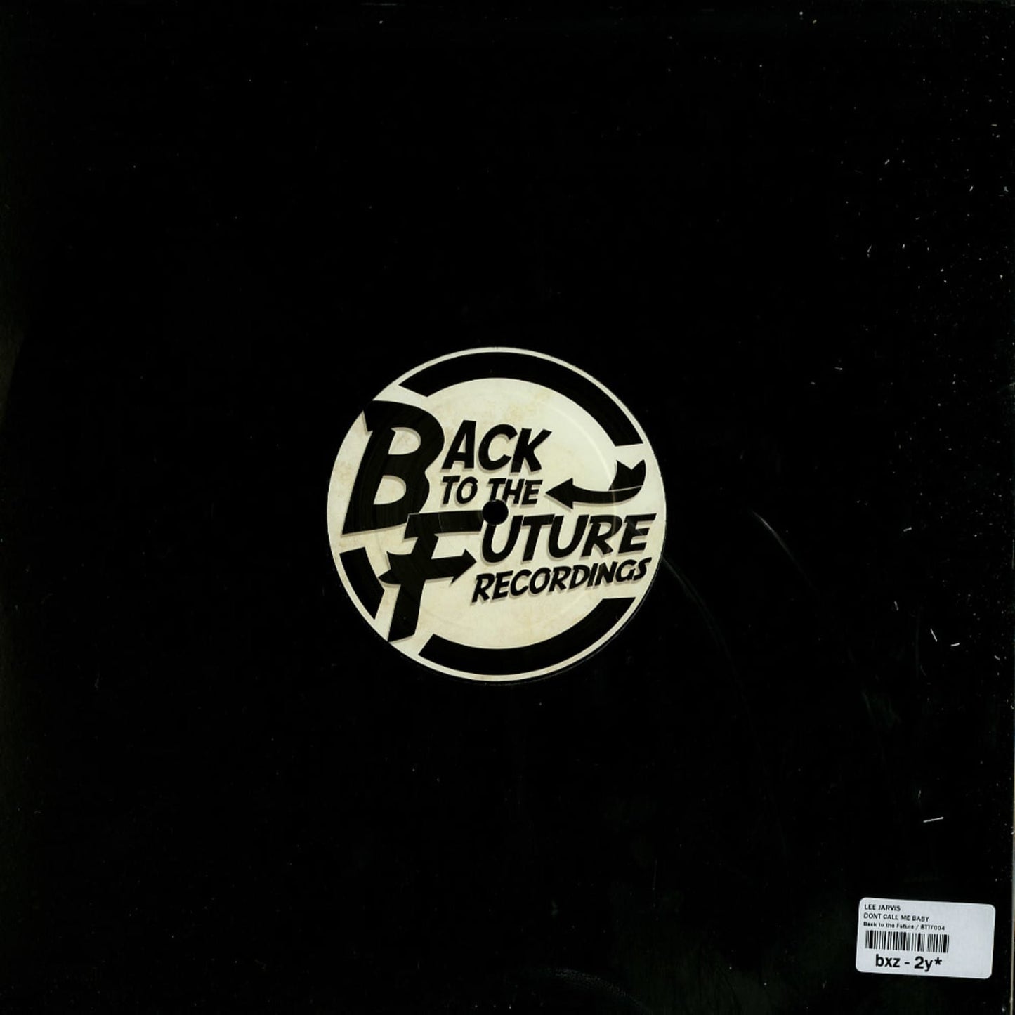 Decks vinyl record titled "Don't Call Me Baby" by Lee Jarvis, Dudley Strangeways, Brian Heath, and Michael McLardy, back cover image.