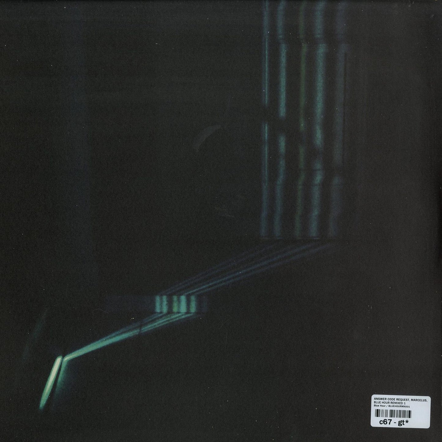 Blue Hour vinyl record by Second Hand featuring Marcelus "Swirl" Steffi remix, showing the back cover artwork.