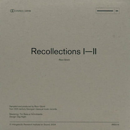 REZO GLONTI – RECOLLECTIONS I-II