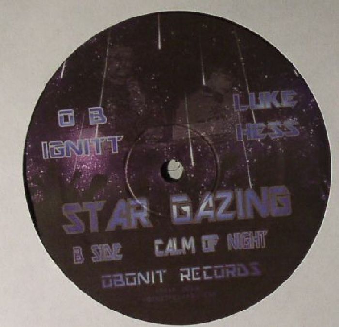 Back cover of Second Hand vinyl record "Star Gazing" by O B IGNITT / LUKE HESS, featuring celestial-themed artwork.
