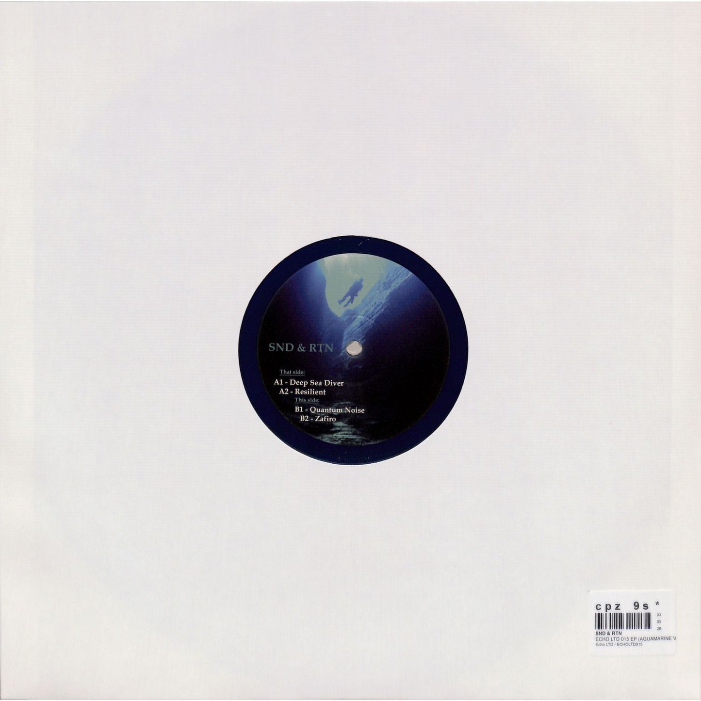 Triple Vision vinyl record SND & RTN – ECHO LTD 015 EP, showing the back cover with artwork and track details.