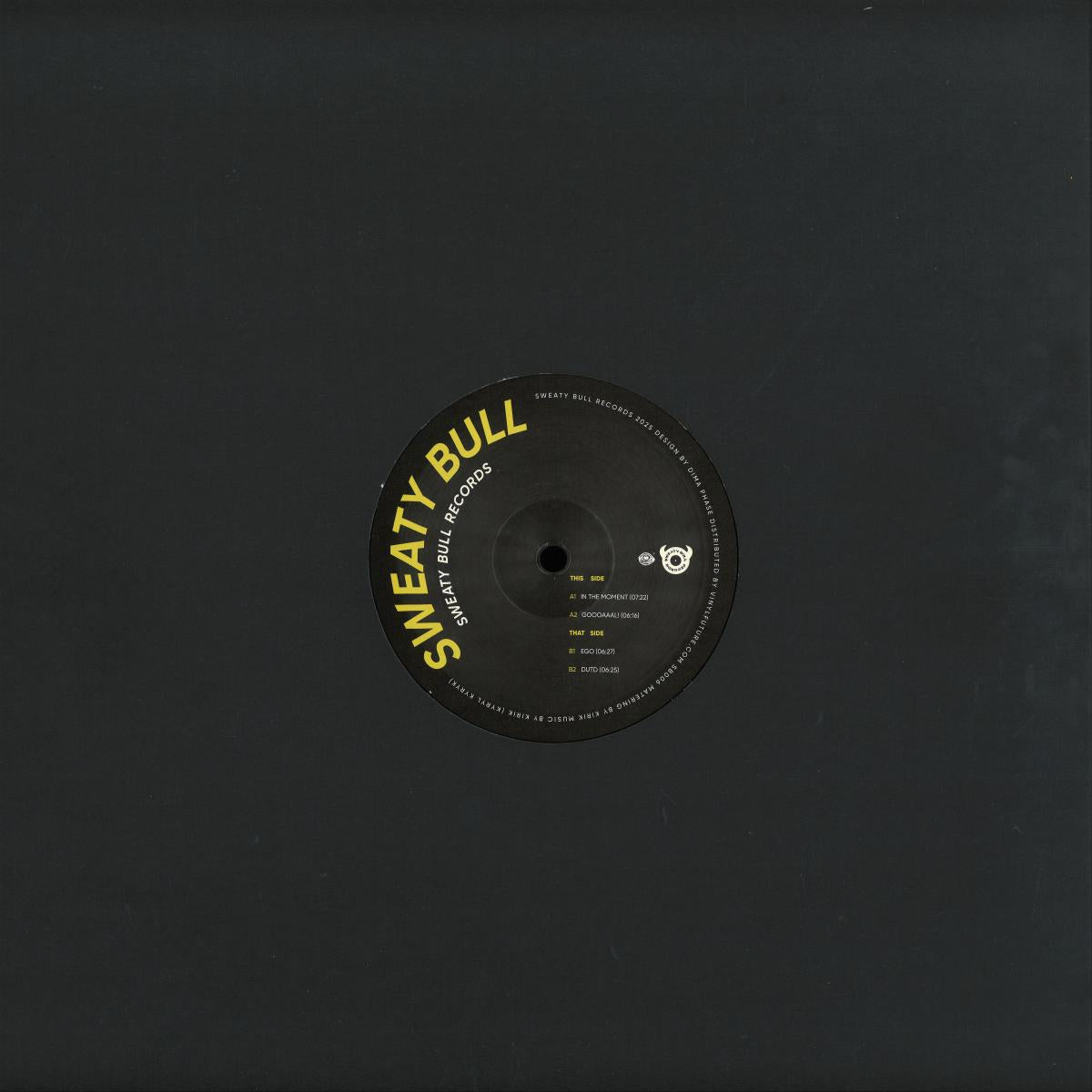 Back of Vinyl Future's Sweaty Bull In The Moment EP vinyl record with black and white label design.