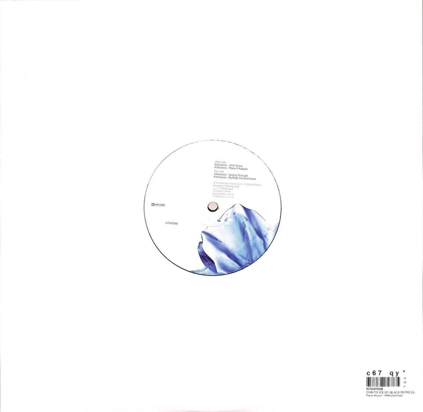 Second Hand vinyl record titled "Chin to Ice EP" by KITKATONE, showing the back cover with artwork and track information.