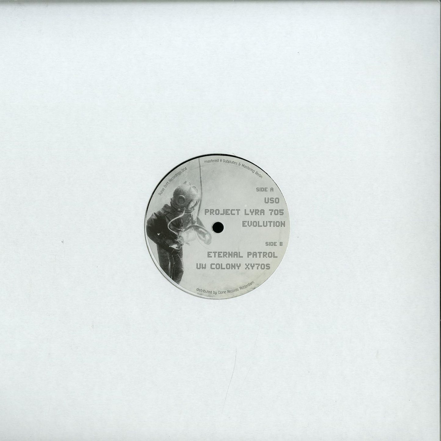 Back of Second Hand KON001 – 65489 CETO vinyl record showing the plain black vinyl surface and label side.