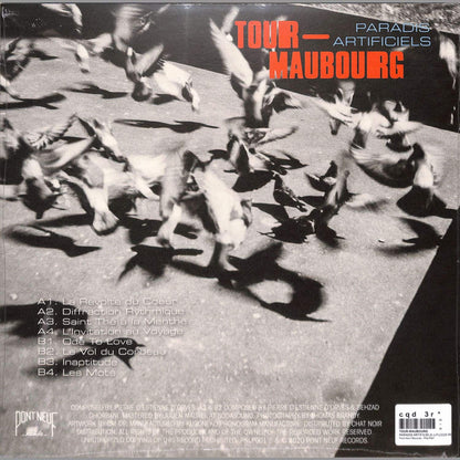 Back of the Word and Sound vinyl record "Paradise Artificials" by TOUR-MAUBOURG, showing the black vinyl and label detail.