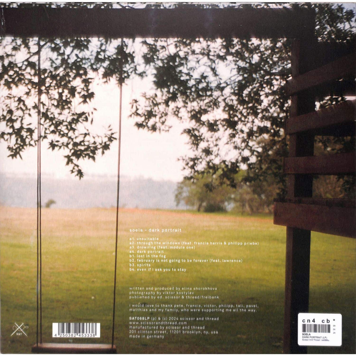 Dark portrait vinyl record featuring SOELA, Francis Harris, Philipp Priebe, Module One, and Lawrence, from Word and Sound.