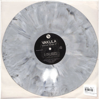 VAKULA Quantum Voyage EP vinyl record by Syncrophone, showing the album's back cover with artwork and track details.