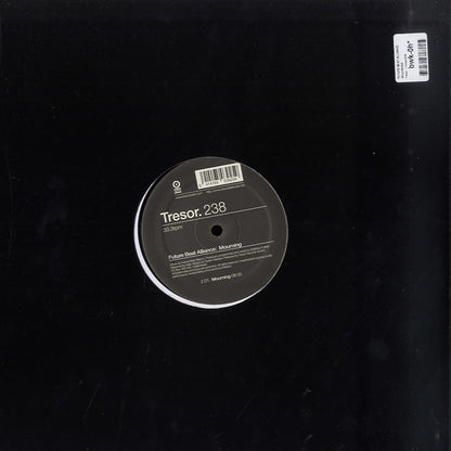 Second Hand FUTURE BEAT ALLIANCE – MOURNING vinyl record with black and white label, side view showing record grooves and cover edge.