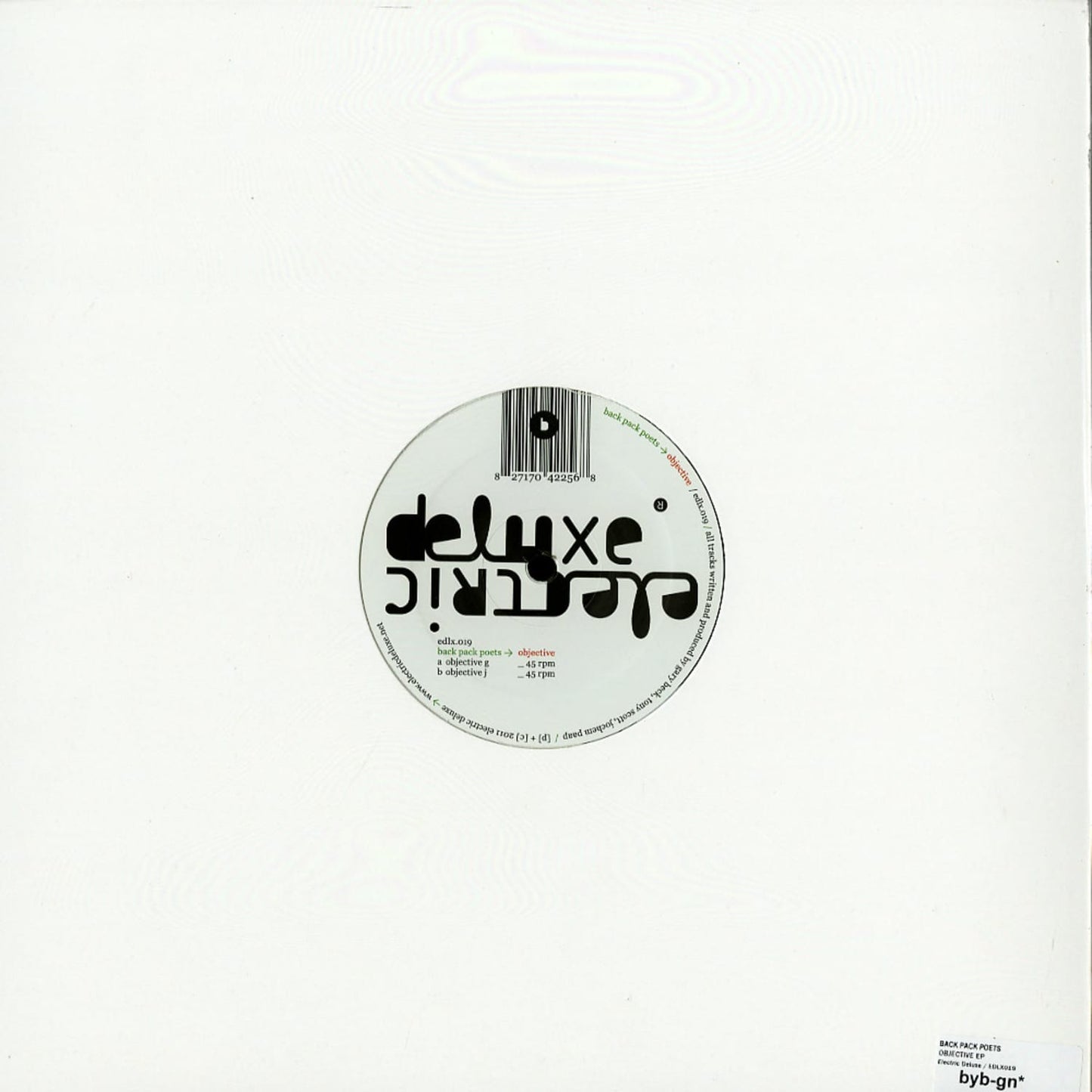 Second Hand vinyl record "BACK PACK POETS – OBJECTIVE" featuring album cover art with bold typography and artistic design.