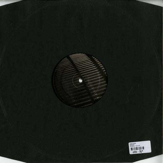 Vinyl record of "Trade Beliefs Remixed" by Markus Suckut, featuring Developer NX1 Donor Shapednoise, second-hand, view of the back cover.