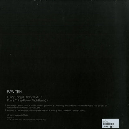Decks RAW TEN Detroit Tech vinyl record featuring Church Boy Lou's Funny Thing with the back cover and track details visible.