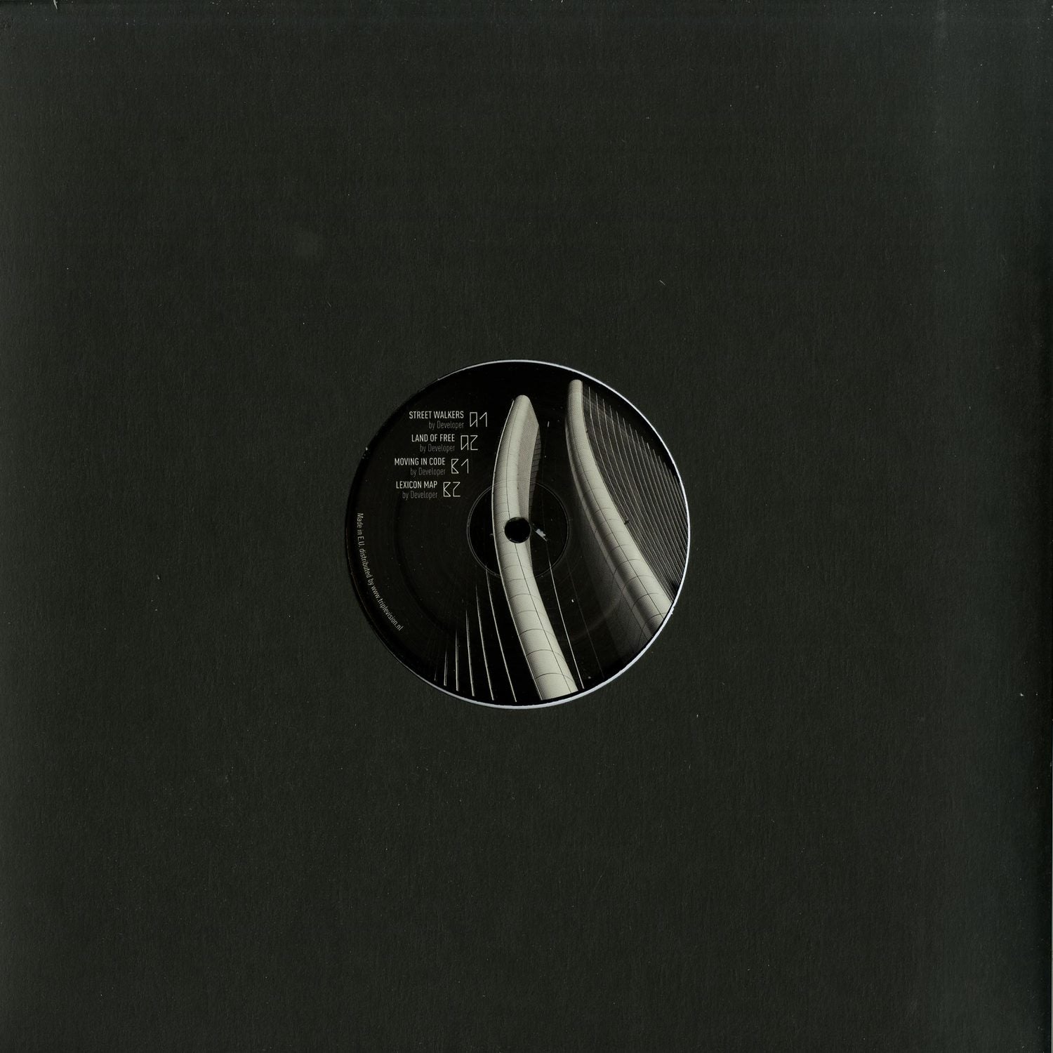 Second Hand Developer – Proxy Conflicts vinyl record, black disc with label, side B with track listing visible in the image.