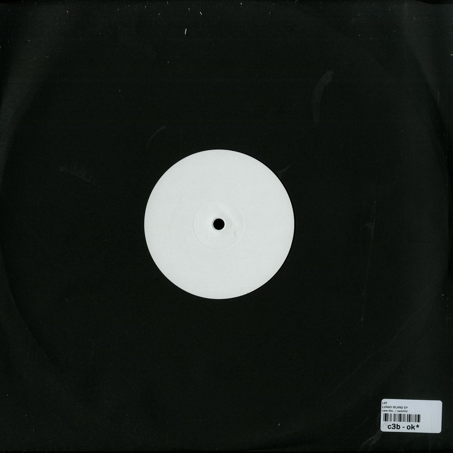 Back of Second Hand LIIT Lungo Islando EP vinyl record showing the black vinyl and label design.