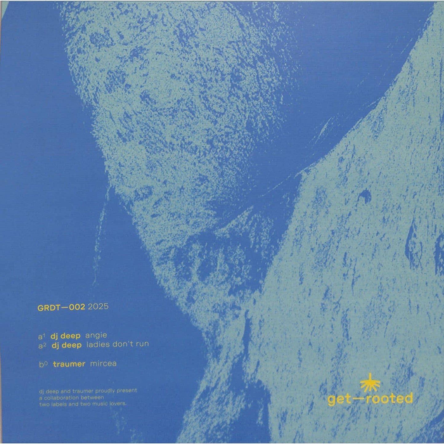 Back cover of Yoyaku DJ DEEP Traumér vinyl record GRDT 002, featuring artwork and tracklist details.
