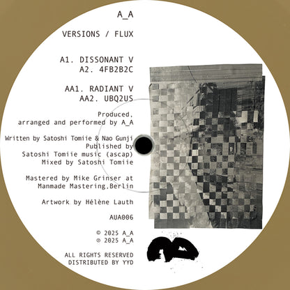 A_A (AKA SATOSHI TOMIIE & NAO GUNJI) – VERSIONS / FLUX