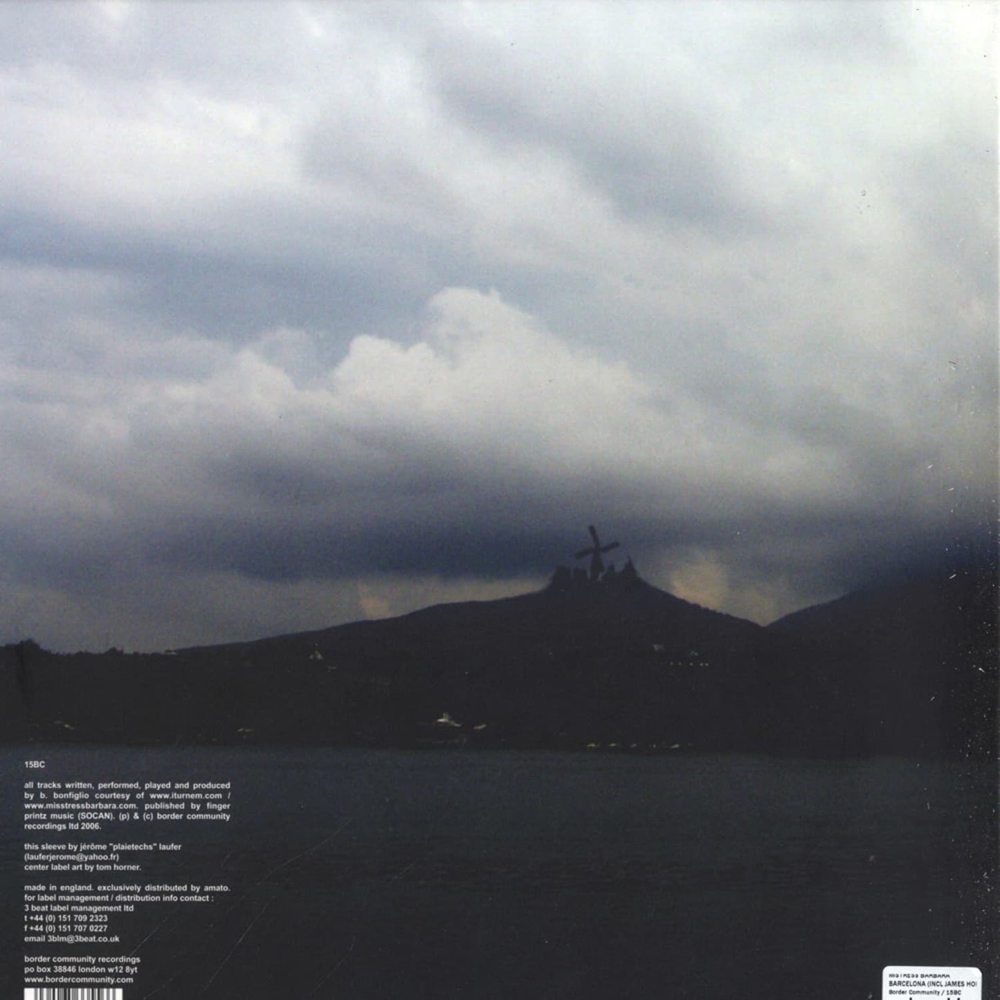 Back cover of MISSTRESS BARBARA Holden Barcelona vinyl record, second-hand with album artwork and track listing visible.