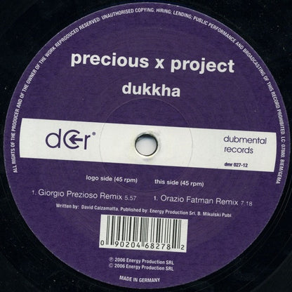 PRECIOUS X PROJECT ‎– DUKKHA