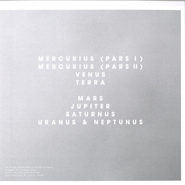 Back cover of Octave Diesis Telluric vinyl record featuring abstract artwork and track information in a sleek design.