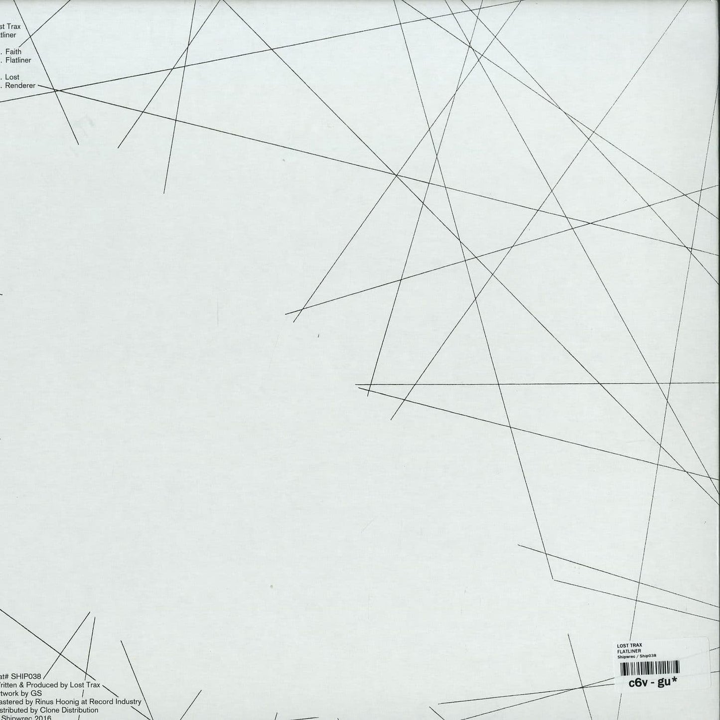Second Hand LOST TRAX – FLATLINER vinyl record showing the back cover with artwork and track details.