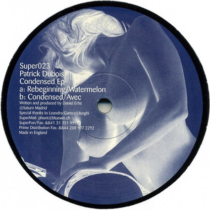 Back of Second Hand Patrick Dubois Condensed EP vinyl record with visible label and sleeve details.