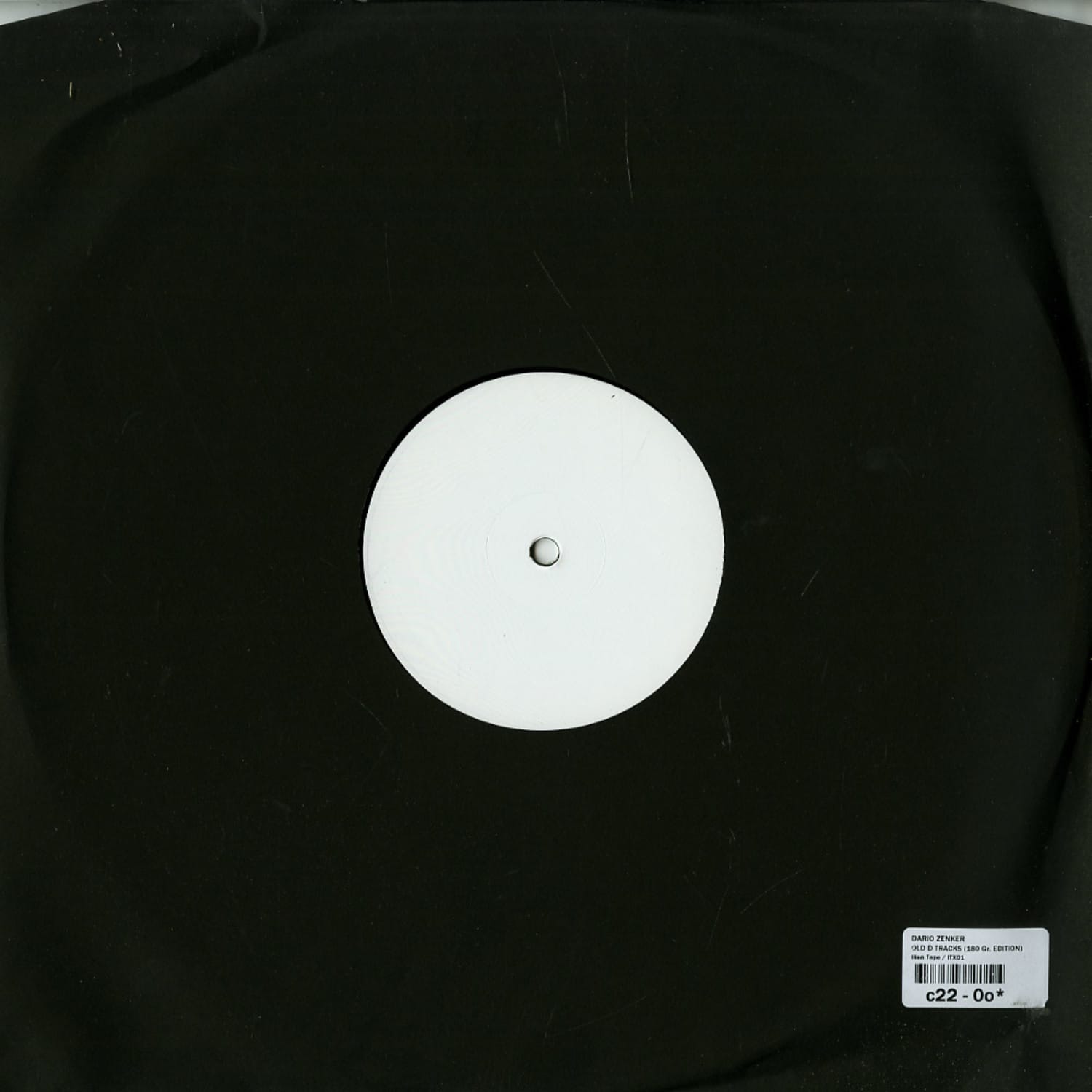 Back of DARIO ZENKER – OLD D TRACKS vinyl record, showing the plain black vinyl and label details in a second-hand condition.