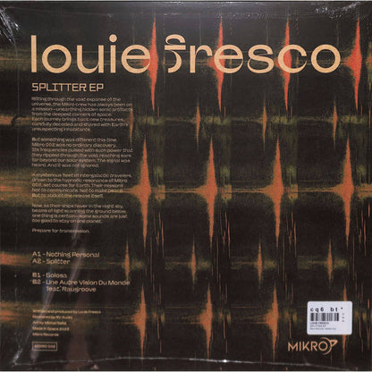 DBH Louie Fresco Splitter EP vinyl record with colorful back cover art and textured surface detail.