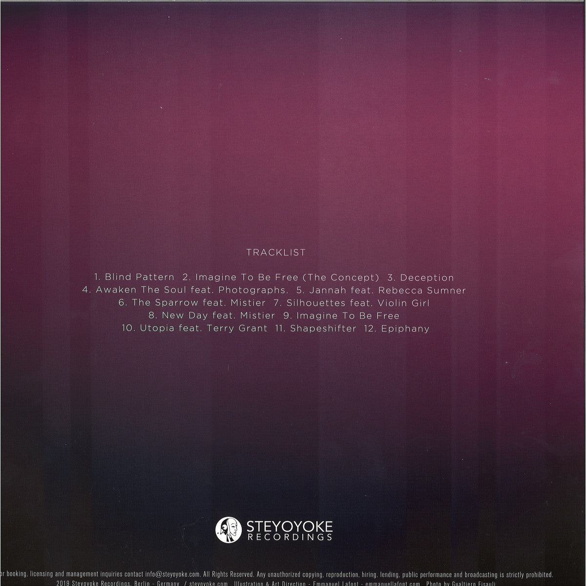 Vinyl Future SOUL BUTTON Phantom Existence vinyl record back cover with track list and artistic design.
