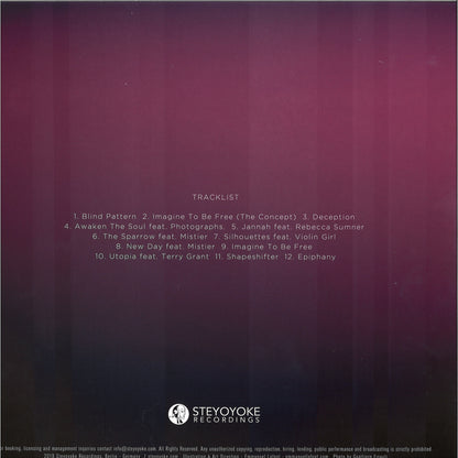 Vinyl Future SOUL BUTTON Phantom Existence vinyl record back cover with track list and artistic design.