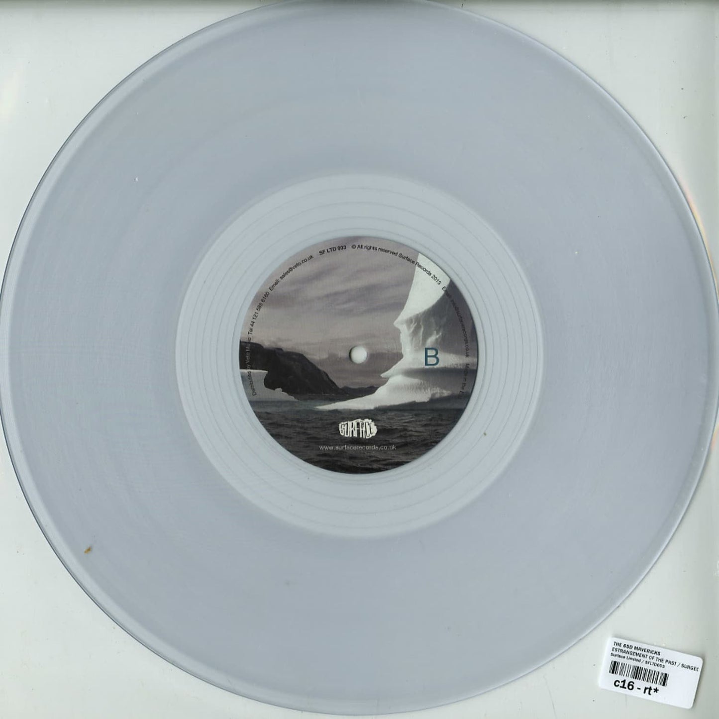 Back cover of Second Hand vinyl record THE 65D MAVERICKS SURGEON – ESTRANGEMENT OF THE PAST with artwork and track listing.