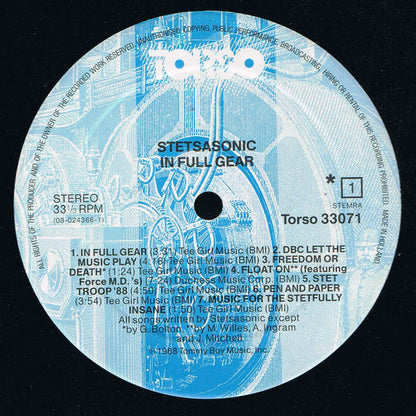Second Hand Stetsasonic In Full Gear vinyl record album cover, featuring bold graphic design and artist logo.