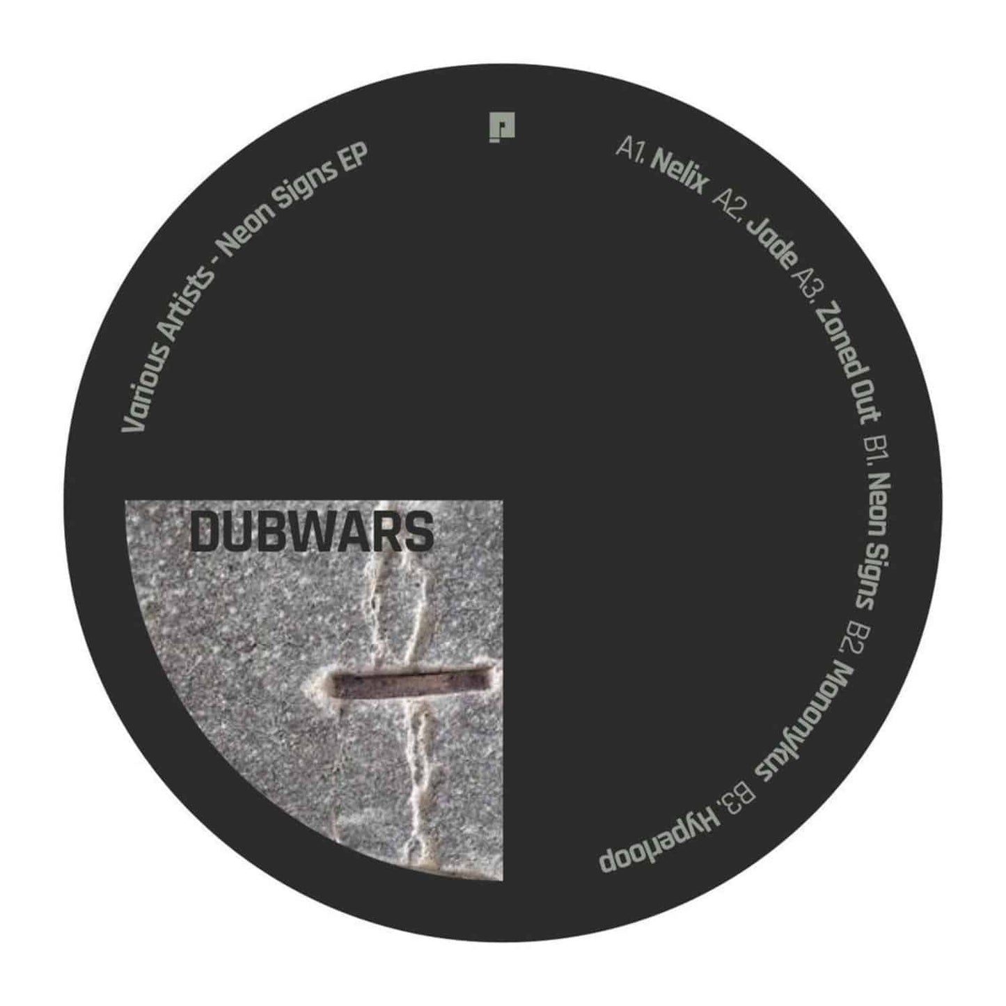 Vinyl record titled "Neon Signs EP" by Alessandro Grops, Arktic, Plug Trax, Yan Cook, Luca Accardi, released by Triple Vision.