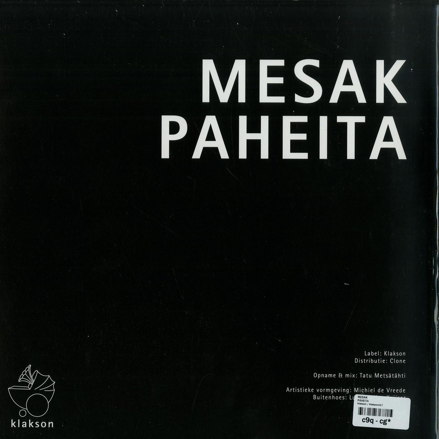 Second Hand MESAK Paheita vinyl record with colorful abstract artwork on the back cover.